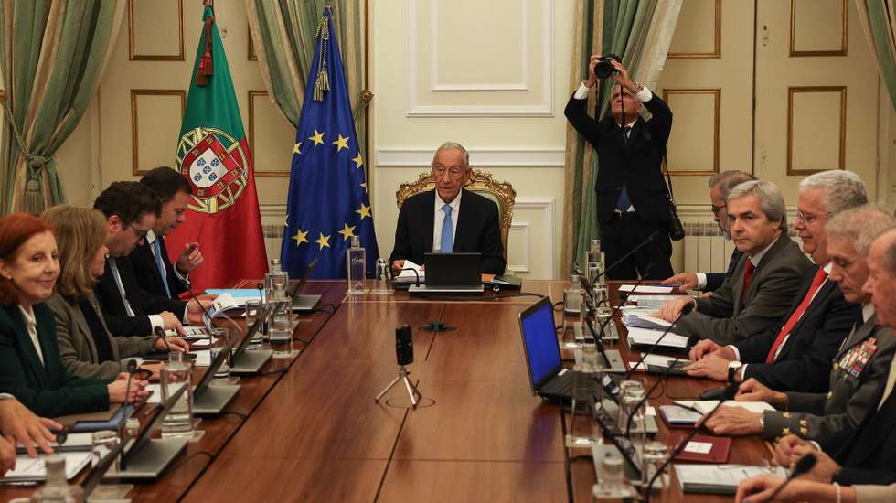 O Presidente da República, Marcelo Rebelo de Sousa, presidiu à reunião do Conselho Superior de Defesa Nacional, no palácio de Belém, em Lisboa, 06 de dezembro de 2024. TIAGO PETINGA/LUSA