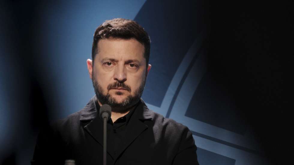 epa13026864 President of Ukraine Volodymyr Zelensky reacts during a press conference after a meeting of the Prime Ministers of the eight Nordic and Baltic countries (NB8) in Tallinn, Estonia, 09 June 2026. The NB8 brings together the five Nordic countries and the three Baltic states to discuss current regional and international issues in an informal setting.  EPA/VALDA KALNINA