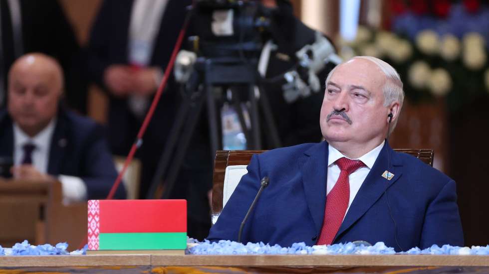 epa11457085 Belarusian President Alexander Lukashenko attends the Shanghai Cooperation Organisation (SCO) plus format meeting in Astana, Kazakhstan, 04 July 2024. The Shanghai Cooperation Organization (SCO) summit taking place in Astana from 03 to 04 July.  EPA/SERGEI SAVOSTYANOV / SPUTNIK / KREMLIN POOL MANDATORY CREDIT