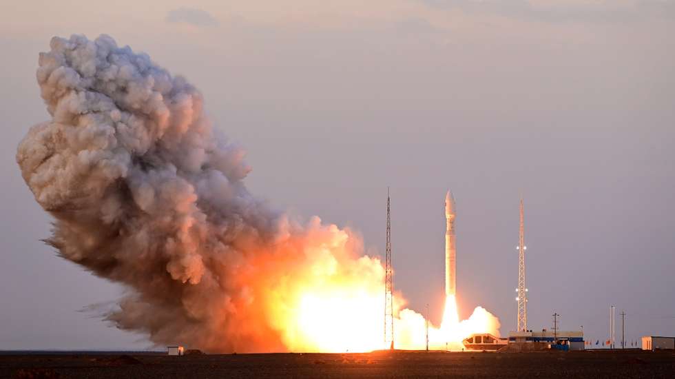 epa11623330 The Lijian-1 Y4 commercial carrier rocket carrying five satellites blasts off from the Jiuquan Satellite Launch Center in northwest China, Sept. 25, 2024. The rocket blasted off at 7:33 a.m. (Beijing Time) from the Jiuquan Satellite Launch Center in northwest China and sent a group of satellites, including the Jilin-1 SAR01A satellite and Yunyao-1 21-22 satellites, into their planned orbits.  EPA/XINHUA / Wang Jiangbo CHINA OUT / UK AND IRELAND OUT  /       MANDATORY CREDIT EDITORIAL USE ONLY