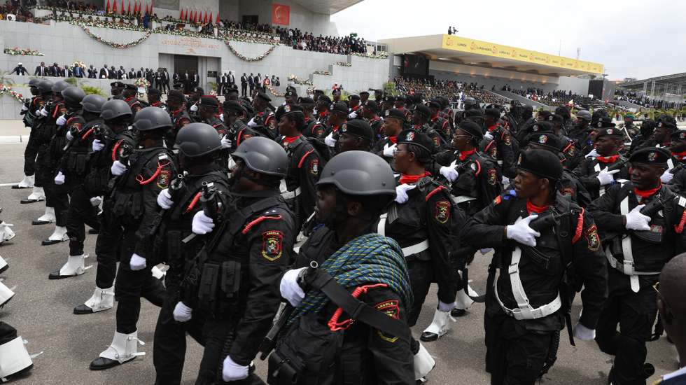 Military march on the 50th Anniversary of Angola's independence in Luanda, Angola, 11 November 2025. Ten thousand guests and 45 foreign delegations are attending today in Luanda, the main event of the celebrations of the 50th anniversary of Angola's independence, which is restricted to guests, but the government has assured that all segments of Angolan society will be represented. AMPE ROGÉRIO/LUSA