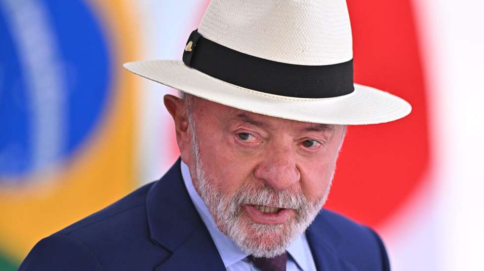 epa12936483 Brazilian President Luiz Inacio Lula da Silva reacts at the presentation ceremony for the new ambassadors at the Planalto Palace in Brasilia, Brazil, 06 May 2026.  EPA/ANDRE BORGES
