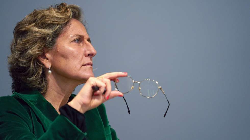 Ana Abrunhosa, ministra da Coesão Territorial, discursa durante a reunião com autarcas da região norte para debater a prevenção dos incêndios rurais e apresentar os fundos europeus disponíveis em matéria de Proteção Civil, Guimarães 23 de janeiro de 2023. HUGO DELGADO/LUSA