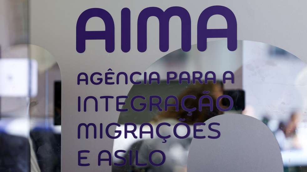 Logo da AIMA (Agência para a Integração, Migrações e Asilo), Lisboa, 7 de março de 2025. MIGUEL A. LOPES/LUSA