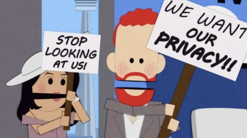 Uma imagem dos "príncipe e princesa do Canadá" na série South Park