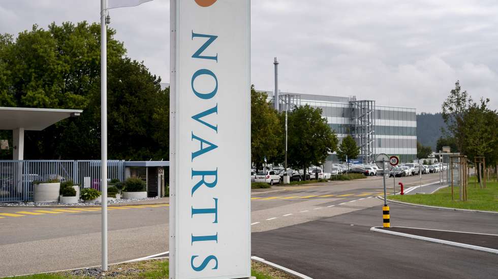 epa08324990 (FILE) - The Novartis logo is pictured in Stein, Switzerland, 03 September 2019 (reissued 26 March 2020). On 26 March 2020, Basel-based pharmaceutical giant Novartis announced to have joined forces with the Bill &amp; Melinda Gates Foundation to fight the coronavirus pandemic.  EPA/GEORGIOS KEFALAS