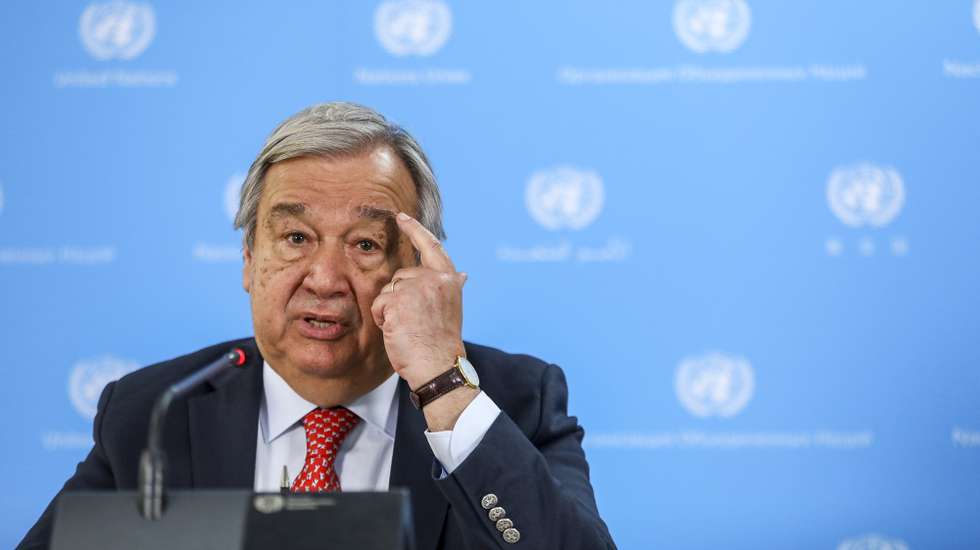 epaselect epa10606140 United Nations Secretary-General Antonio Guterres addresses journalists during a press conference in which he talked about the latest developments in the region, including the situation in Sudan, at the UN’s offices in Nairobi, Kenya, 03 May 2023. Guterres said, 'Khartoum is in turmoil, Darfur is burning once again, and the UN Refugee Agency is warning that more than 800,000 people could flee the country in the coming days and weeks.'  EPA/Daniel Irungu