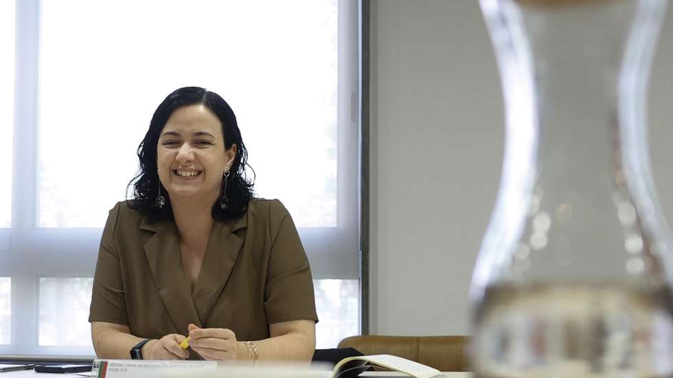 A secretária de Estado da Administração Pública, Inês Ramires, durante uma reunião com o presidente da Federação Sindical da Administração Pública (Fesap), José Abraão (ausente da foto), na Presidência do Conselho de Ministros, em Lisboa, 05 de abril de 2023. ANTÓNIO PEDRO SANTOS/LUSA