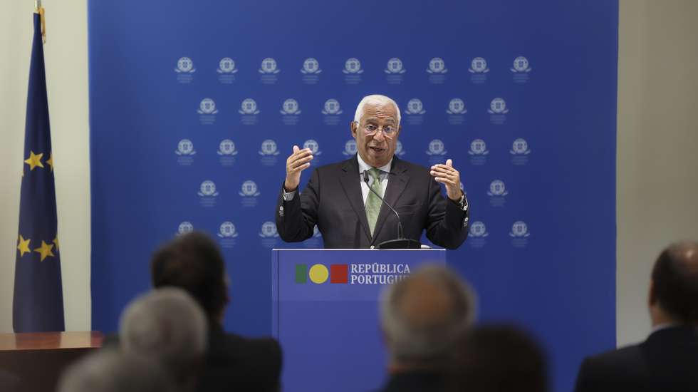 O primeiro-ministro, António Costa, intervém durante a apresentação do reforço do acordo de médio prazo de melhoria dos rendimentos, dos salários e da competitividade, CES-Conselho Económico e Social, em Lisboa, 07 de outubro de 2023. FILIPE AMORIM/LUSA