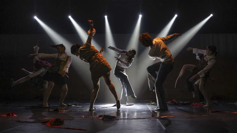 Ensaio de imprensa do espetáculo de dança "VOZ" do coreografo Daniel Cardoso, espetáculo apresentado pela companhia Quorum Ballet, com estreia marcada para o dia 15 de março no Cineteatro D. João V na Amadora, 13 de março de 2024.  MIGUEL A. LOPES/LUSA
