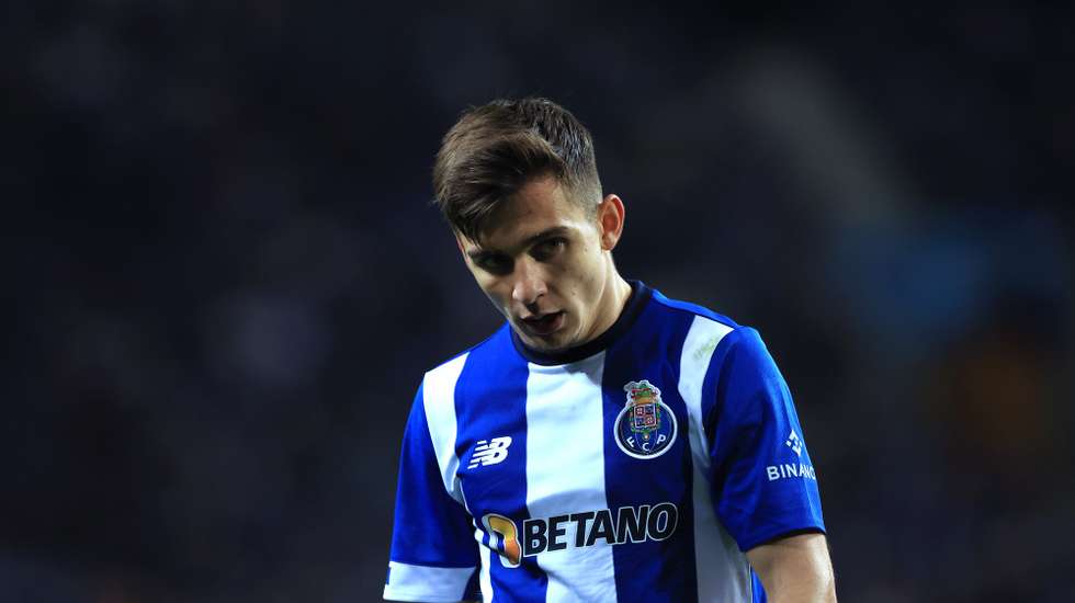 FC Porto's Francisco Conceicao reacts during the Portugal Cup semi-final, 2nd leg soccer match against Vitoria Guimaraes held at Dragao stadium, Porto, Portugal, 17 April 2024. ESTELA SILVA/LUSA