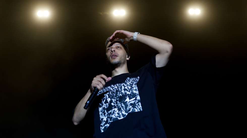 Portuguese singer Slow J performs on stage on the second day of Super Bock Super Rock 2024 festival, Setubal, Portugal, 19 July 2024. The festival runs until 20th July. ANTONIO PEDRO SANTOS/LUSA