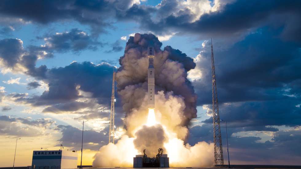 epa11623331 The Lijian-1 Y4 commercial carrier rocket carrying five satellites blasts off from the Jiuquan Satellite Launch Center in northwest China, Sept. 25, 2024. The rocket blasted off at 7:33 a.m. (Beijing Time) from the Jiuquan Satellite Launch Center in northwest China and sent a group of satellites, including the Jilin-1 SAR01A satellite and Yunyao-1 21-22 satellites, into their planned orbits.  EPA/XINHUA / Wang Jiangbo CHINA OUT / UK AND IRELAND OUT  /       MANDATORY CREDIT EDITORIAL USE ONLY