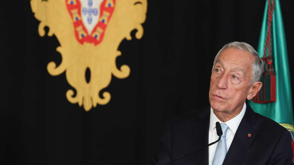 Portugal's President Marcelo Rebelo de Sousa and President of the Swiss Confederation Viola Amherd (not pictured) attend a press conference at Belem Palace, in Lisbon, Portugal, 16 December  2024. Swiss´s President is on an official visit to Portugal.  ANTONIO COTRIM/LUSA