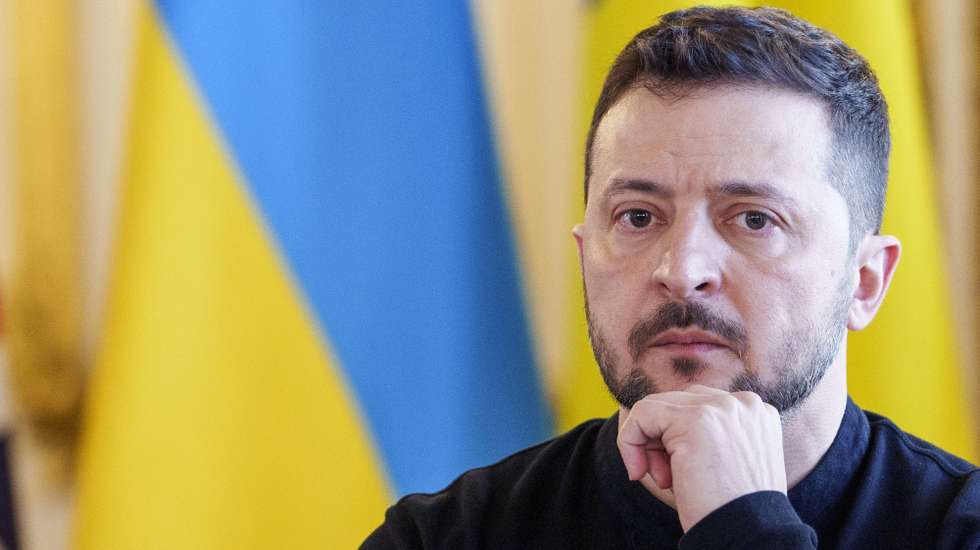 epa11935375 Ukrainian President Volodymyr Zelensky attends a summit on Ukraine, at Lancaster House in London, Britain, 02 March 2025. The British prime minister is hosting a summit of European leaders in London to discuss the ongoing war in Ukraine.  EPA/JAVAD PARSA  NORWAY OUT