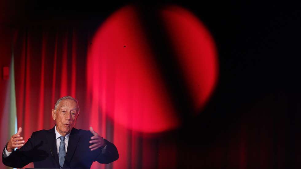 O Presidente da República, Marcelo Rebelo de Sousa, usa da palavra durante a conferência "Da minha língua vê-se o mundo" no Centro Cultural de Belém, em Lisboa, 05 de março de 2024. TIAGO PETINGA/LUSA