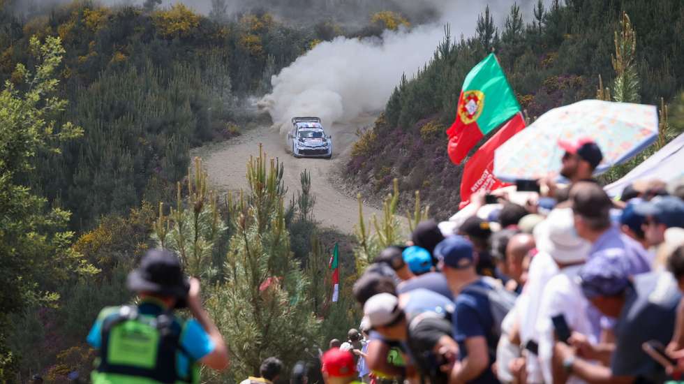 Sebastien Ogier of France drives his Toyota GR Yaris Rally 1 during the SS5–Arganil of the Rally Portugal 2025 of the Rally Portugal 2025 as part of the World Rally Championship (WRC) in Arganil, Portugal, 16 May 2025. PAULO NOVAIS/LUSA