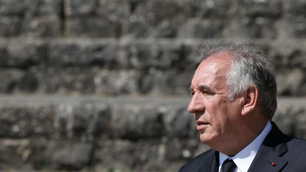 epa12182932 France's Prime Minister Francois Bayrou attends a ceremony marking the 85th anniversary of late French General Charles de Gaulle's World War II resistance call of 18 June 1940, at the Mont-Valerien memorial in Suresnes, outside Paris, France, 18 June 2025.  EPA/ALAIN JOCARD / POOL  MAXPPP OUT