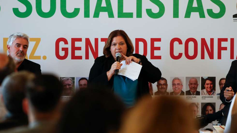 Alexandra Leitão candidata do PS á Câmara Municipal de Lisboa fala durante um painel de discussão na Convenção Autárquica do Partido Socialista, 13 setembro de 2025 em Coimbra. PAULO CUNHA/LUSA
