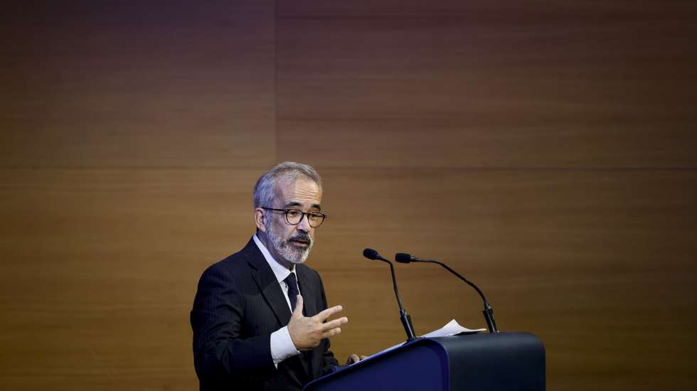 O ministro de Estado e dos Negócios Estrangeiros, Paulo Rangel, intervém na conferência "80 Anos das Nações Unidas", no Instituto Superior de Ciências Sociais e Políticas da Universidade de Lisboa, em Lisboa, 22 de outubro de 2025. FILIPE AMORIM/LUSA