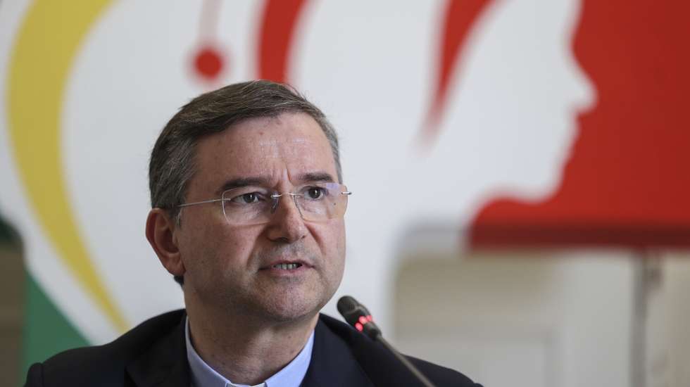 O presidente da Fundação JMJ Lisboa 2023 e coordenador-geral, cardeal Américo Aguiar, bispo de Setúbal na apresentação de contas, pela Fundação Jornada Mundial da Juventude (JMJ) Lisboa 2023 do encontro internacional de jovens com o Papa, realizado em Lisboa, de 1 a 6 de agosto de 2023. Lisboa, 31 de maio de 2024 MIGUEL A. LOPES/LUSA