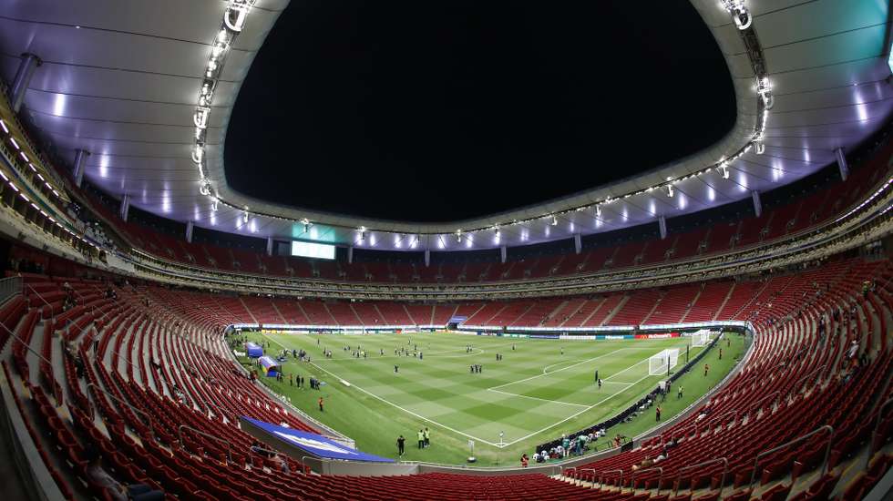 epa12853093 Panoramic view of Akron Stadium ahead of the 2026 FIFA World Cup playoff soccer match between New Caledonia and Jamaica in Guadalajara, Mexico, 26 March 2026.  EPA/Francisco Guasco