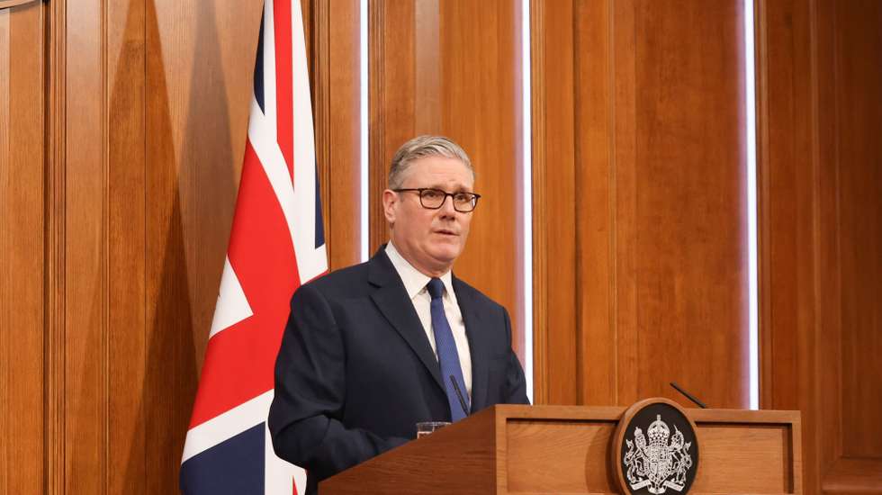 epa12864168 British Prime Minister Keir Starmer during a news conference providing an update on the situation in the Middle East, at Downing Street in London, Britain, 01 April 2026.  EPA/BETTY LAURA ZAPATA / POOL