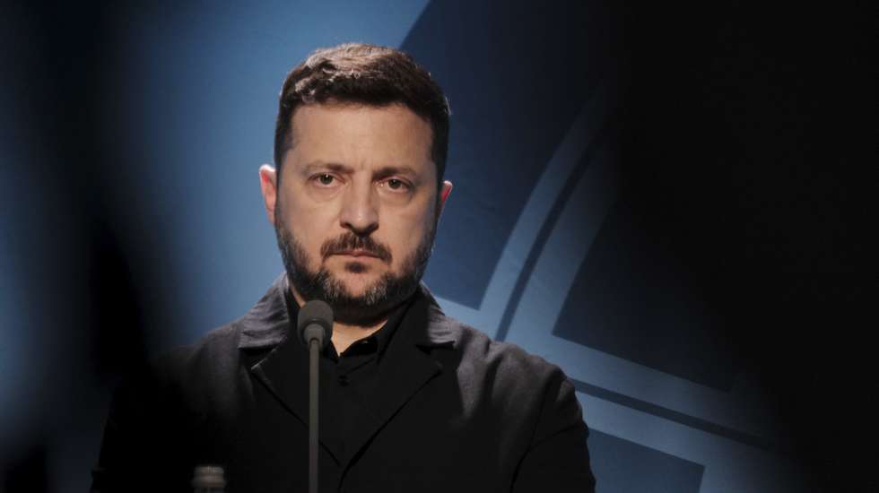 epa13026864 President of Ukraine Volodymyr Zelensky reacts during a press conference after a meeting of the Prime Ministers of the eight Nordic and Baltic countries (NB8) in Tallinn, Estonia, 09 June 2026. The NB8 brings together the five Nordic countries and the three Baltic states to discuss current regional and international issues in an informal setting.  EPA/VALDA KALNINA