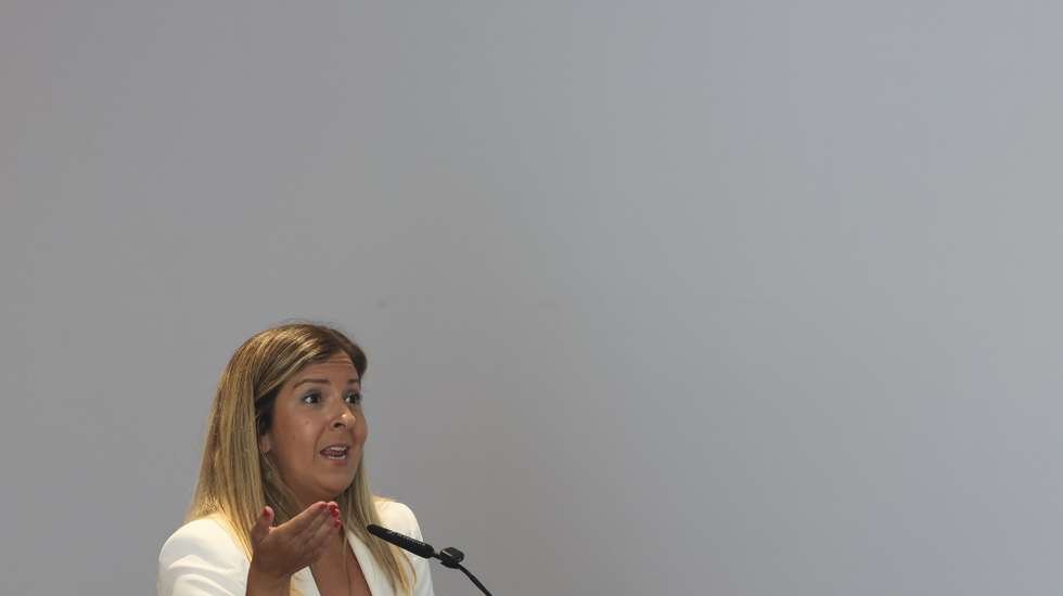 A ministra da Cultura Juventude e Desporto, Margarida Balseiro Lopes, discursa na sessão sobre a Revisão do Estatuto dos Profissionais da Área da Cultura (EPAC), no Centro Cultural de Belém, em Lisboa, 13 de julho de 2026. TIAGO PETINGA/LUSA