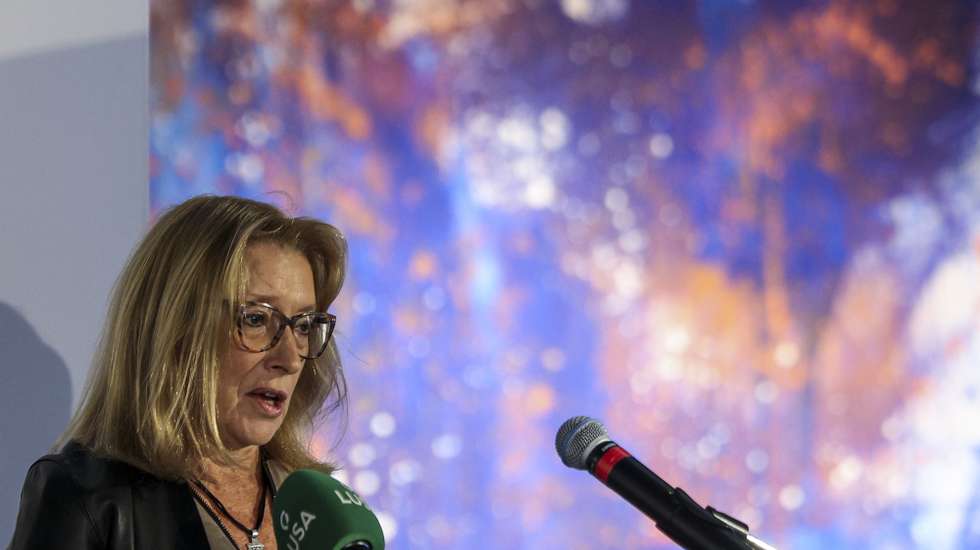 A ministra do Trabalho, Solidariedade e Segurança Social, Rosário Palma Ramalho, intervém durante a sessão "Igualdade Remuneratória: desafios, compromissos e futuro", no museu da Água, em Lisboa, 18 de setembro de 2026. TIAGO PETINGA/LUSA
