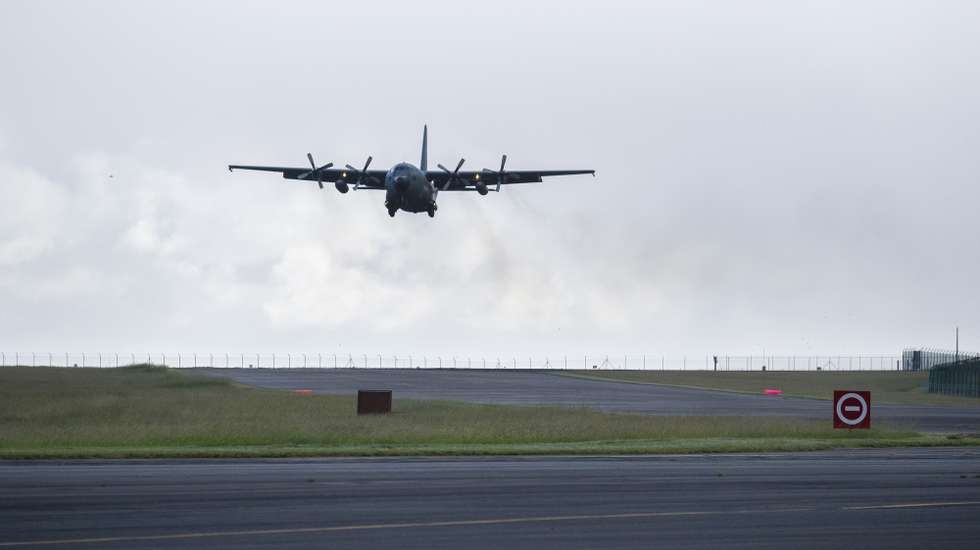 Base das Lajes onde hoje decorreu a cerimónia conjunta com o Destacamento da Força Aérea dos Estados Unidos da América, 65th Air Base Group (65th ABG), para a inauguração oficial de uma "Permanent Lajes Landing Zone (PLLZ)", Ilha Terceira, Açores, 21 de outubro de 2020. ANTÓNIO ARAÚJO/LUSA