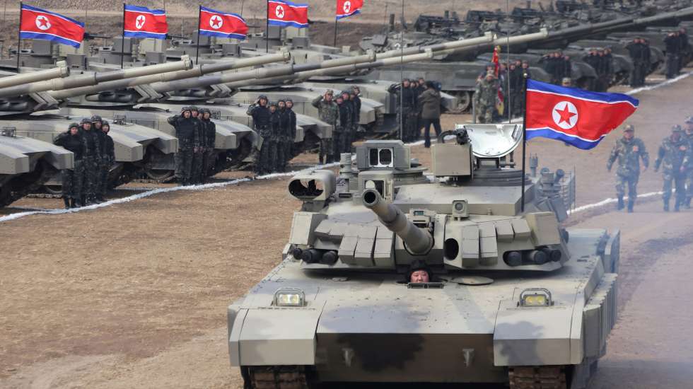 epa11219536 A photo released by the official North Korean Central News Agency (KCNA) North Korean Supreme leader Kim Jong Un sitting inside a new-type main battle tank during a training competition involving tank units of the Korean People's Army (KPA), at an undisclosed location in North Korea, 13 March 2024 (issued 14 March 2024). North Korean Supreme leader Kim Jong Un joined troops in military training to operate new developed battle tanks, KCNA reported on 14 March.  EPA/KCNA   EDITORIAL USE ONLY  EDITORIAL USE ONLY