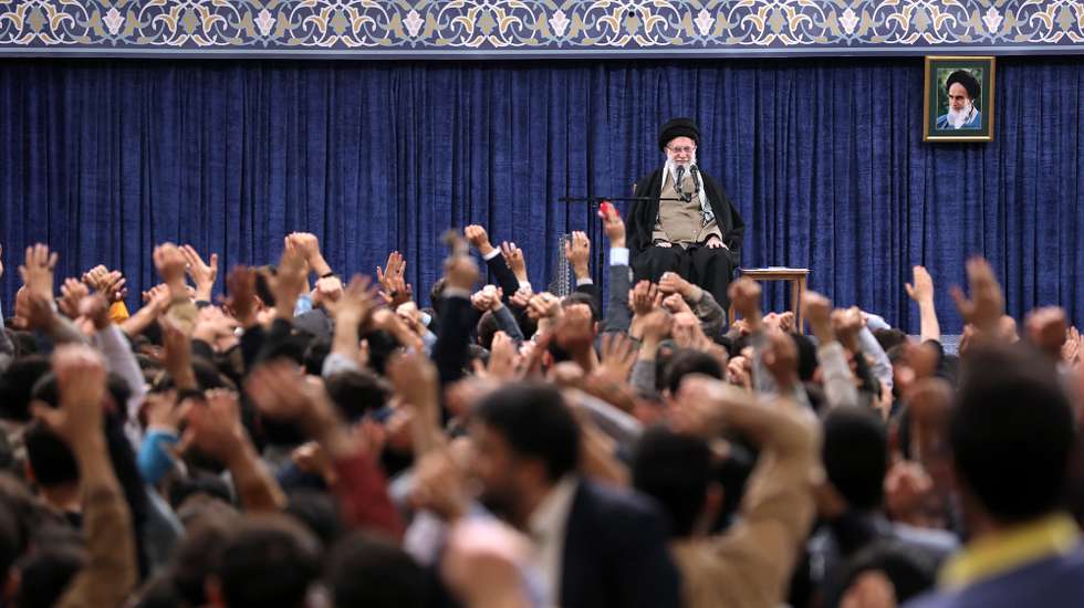 epa11958809 A handout picture made available by Iran's Supreme Leader Office shows Iranian supreme leader Ayatollah Ali Khamenei speaking during a meeting with Iranian students in Tehran, Iran, 12 March 2025. Thousands of students from across the country attended the meeting.  EPA/IRAN'S SUPREME LEADER OFFICE HANDOUT HANDOUT EDITORIAL USE ONLY/NO SALES