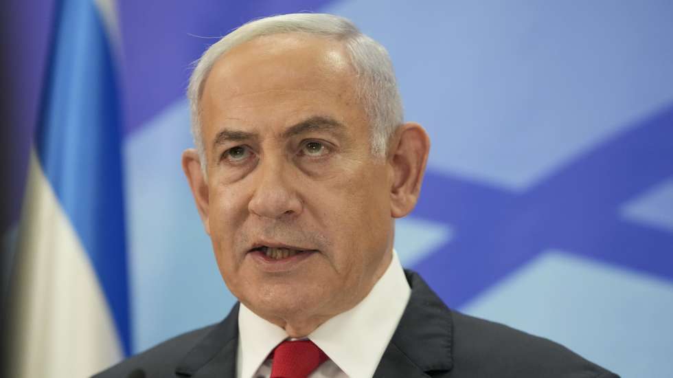 epa11767049 Israeli Prime Minister Benjamin Netanyahu speaks during a press conference in Jerusalem, 09 December 2024.  EPA/MAYA ALLERUZZO / POOL POOL PHOTO