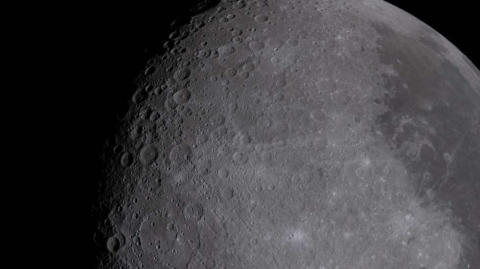 epa12874598 A handout photo made available by by the National Aeronautics and Space Administration (NASA) shows multiple lunar landmarks viewed during the Artemis II crew's flyby of the Moon on 06 April 2026. Visible features include Ohm crater, Oceanus Procellarum, Grimaldi crater, Pierazzo crater, the newly proposed Carroll crater, and the expansive Hertzsprung Basiin,  illustrating a range of geologic terrains, from dark volcanic plains to heavily cratered highlands and the remnants of ancient impact basins.  EPA/NASA/ HANDOUT  HANDOUT EDITORIAL USE ONLY/NO SALES