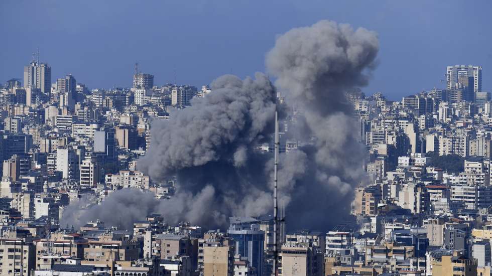 epa11724312 Smoke rises following an Israeli airstrike on the southern suburb of Dahieh, Beirut, Lebanon, 16 November 2024. The Israeli army on 16 November confirmed that a series of airstrikes had been carried out in the Dahieh area, claiming to have targeted Hezbollah weapons storage facilities. According to the Lebanese Ministry of Health, more than 3,400 people have been killed and over 14,500 others have been injured in Lebanon since the escalation in hostilities between Israel and Hezbollah.  EPA/STRINGER