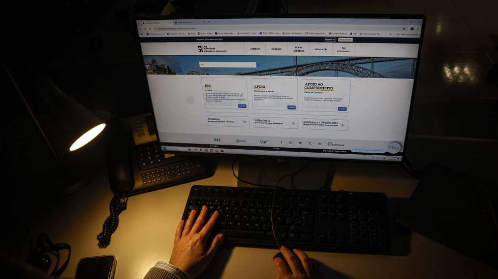 Imagem do site das finanças, Lisboa, 25 de fevereiro de 2025. IRS. ANTÓNIO PEDRO SANTOS/LUSA