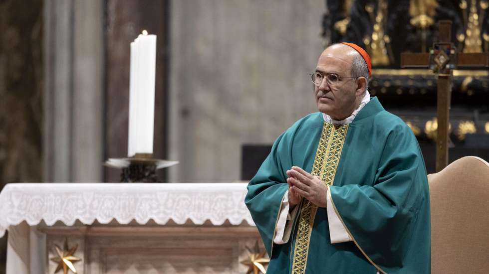 epa11899997 Cardinal Prefect of Culture, Jose Tolentino de Mendonca, presides over a Holy Mass in St. Peter's Basilica for the Jubilee of Artists and the World of Culture, in Vatican City, 16 February 2025.  EPA/MASSIMO PERCOSSI