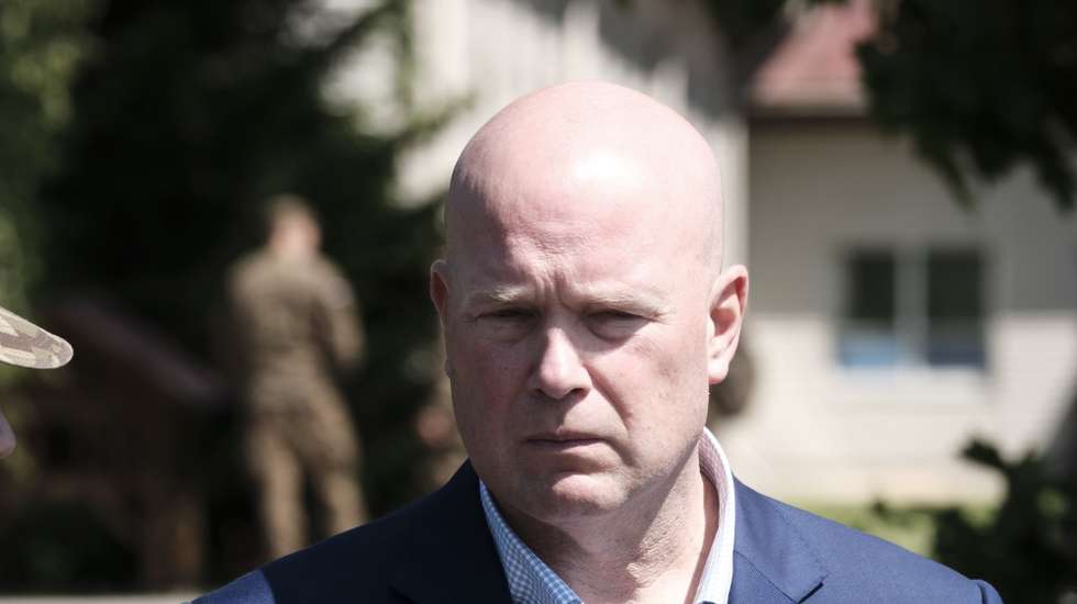 epa12177007 U.S. Ambassador to NATO Matthew G. Whitaker visits Adazi Military Base, Latvia, 15 June 2025. Ambassador Matthew Whitaker visited Latvia to discuss preparations for the NATO Summit in The Hague (24Ã26 June) and U.S.ÃLatvia cooperation in security and defence. He also visited Adazi Military Base to meet U.S. troops and NATO Multinational Brigade personnel.  EPA/VALDA KALNINA