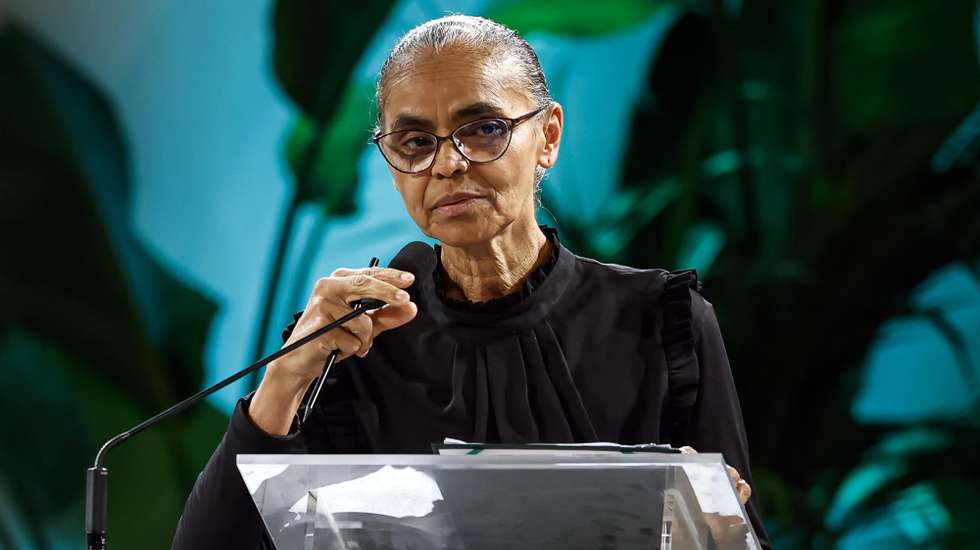 epa12421178 Marina Silva, Minister of the Environment and Climate Change of Brazil, speaks during the international conference 'Celebration of Hope, Raising Hope for Climate Justice' on the tenth anniversary of Laudato Si’, in Castel Gandolfo, Italy, 01 October 2025.  EPA/ANGELO CARCONI