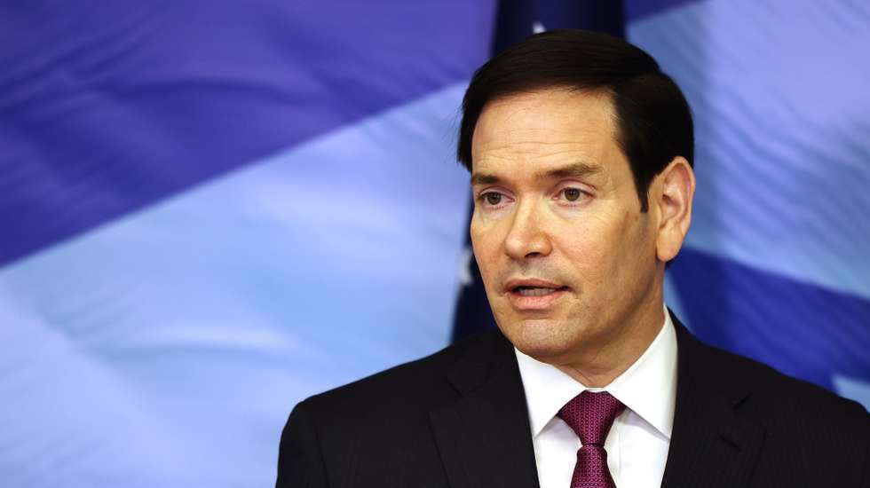 epa12476458 US Secretary of State Marco Rubio during a presser with Israel's Prime Minister Benjamin Netanyahu (unseen) following their meeting at the Prime Minister's office in Jerusalem on October 23, 2025. Rubio voiced confidence on October 23 in maintaining and expanding a Gaza truce deal as he met Israeli Prime Minister Benjamin Netanyahu.  EPA/Fadel SENNA / POOL