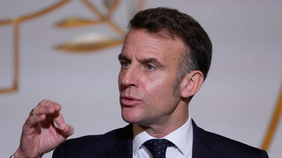 epa12636167 French President Emmanuel Macron delivers a speech to French ambassadors at the Elysee Palace in Paris, France 08 January 2026. French ambassadors are in Paris for their annual conference.  EPA/Michel Euler / POOL MAXPPP OUTPOOL