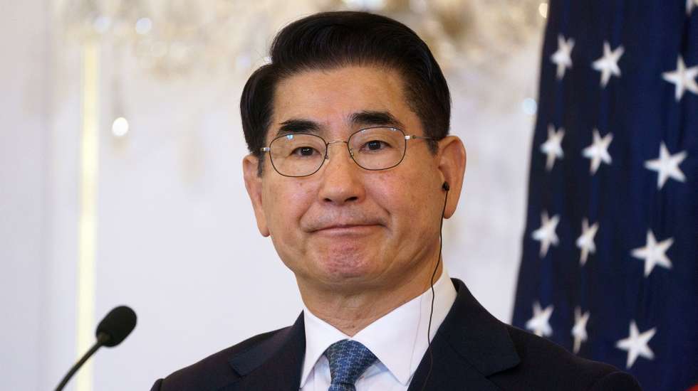 epa11694833 South Korean Defense Minister Kim Yong-hyun attends a press conference with US secretary of state, US secretary of defense and South Korean foreign minister at the State Department, in Washington, DC, USA, 31 October 2024.  EPA/WILL OLIVER