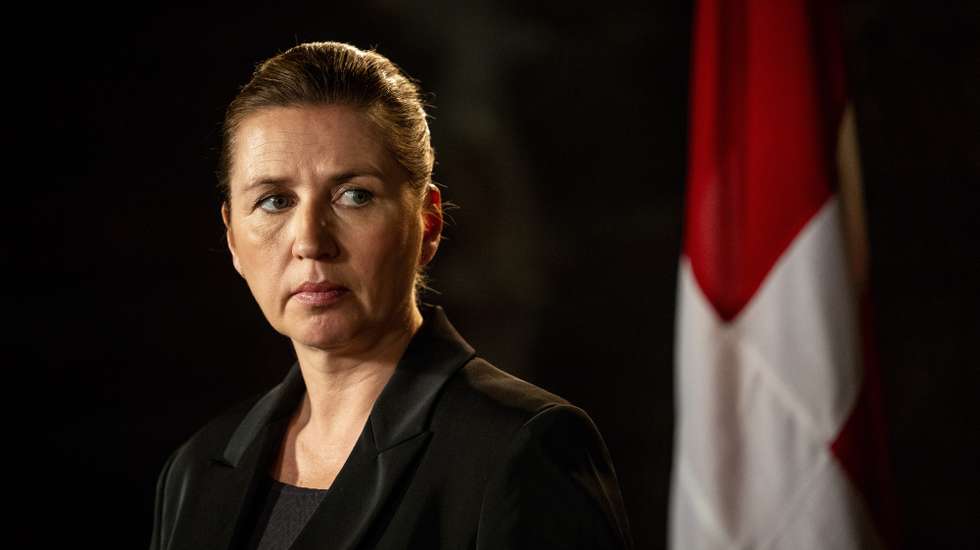 epa12181451 Denmarks Prime Minister Mette Frederiksen during a press conference after the contact committee meeting in Stokkastovan, Tinganes in Torshavn, Faroe Islands, 17 June 2025.  EPA/Ida Marie Odgaard DENMARK OUT