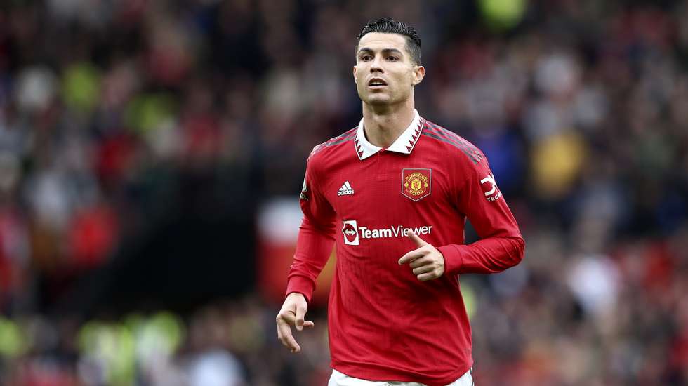 epa10247201 Cristiano Ronaldo of Manchester United reacts during the English Premier League soccer match between Manchester United and Newcastle United in Manchester, Britain, 16 October 2022.  EPA/ADAM VAUGHAN EDITORIAL USE ONLY. No use with unauthorized audio, video, data, fixture lists, club/league logos or 'live' services. Online in-match use limited to 120 images, no video emulation. No use in betting, games or single club/league/player publications
