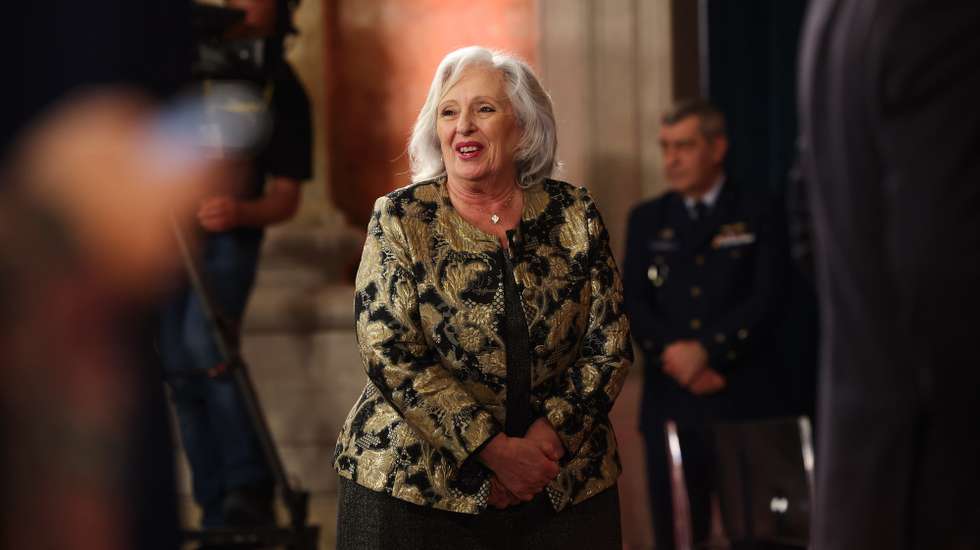 A procuradora-geral da República, Lucília Gago, durante a cerimónia de posse dos secretários de Estado do XXIV Governo Constitucional, no Palácio da Ajuda, em Lisboa, 05 de abril de 2024. JOSÉ SENA GOULÃO/LUSA