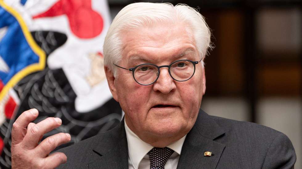 epa11942316 German President Frank-Walter Steinmeier speaks during a joint press conference with Chilean President Gabriel Boric  (not pictured) at La Moneda Palace in Santiago, Chile, 05 March 2025.  EPA/AILEN DIAZ