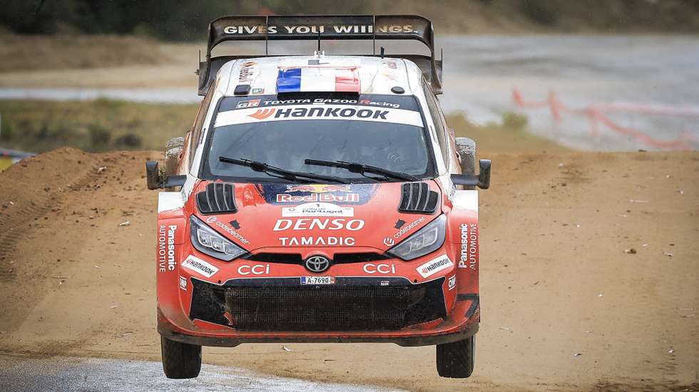 Sebastien Ogier of France drives his Toyota GR Yaris Rally1 during the Portugal Rally 2026, as part of the World Rally Championship (WRC), Paredes, north of Portugal, 9 May 2026.JOSE COELHO/LUSA