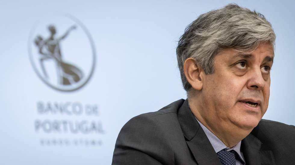 O governador do Banco de Portugal, Mário Centeno, durante a apresentação do Relatório de Estabilidade Financeira, no Banco de Portugal, em Lisboa, 17 de dezembro de 2020. JOSÉ SENA GOULÃO/LUSA