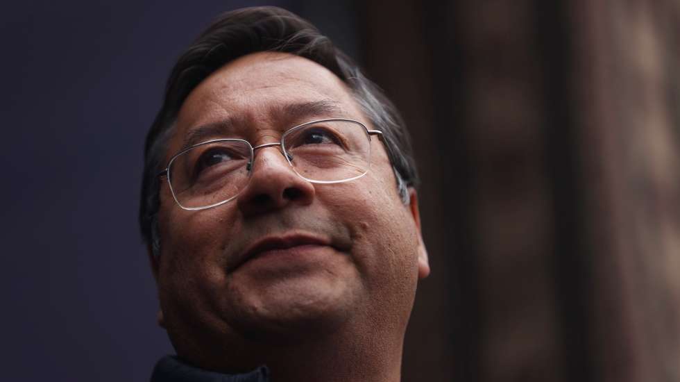 epa11784723 Bolivian President Luis Arce participates during a ceremony commemorating the first political triumph of the Movement Towards Socialism (MAS), in La Paz, Bolivia, 18 December 2024. Arce affirmed that the ruling MAS â€œwill defeat the right wingâ€ in the 2025 elections, in reference to an opposition bloc that has just been formed with political leaders such as former presidents Jorge 'Tuto' Quiroga (2001-2002) and Carlos Mesa (2003-2005).  EPA/LUIS GANDARILLAS